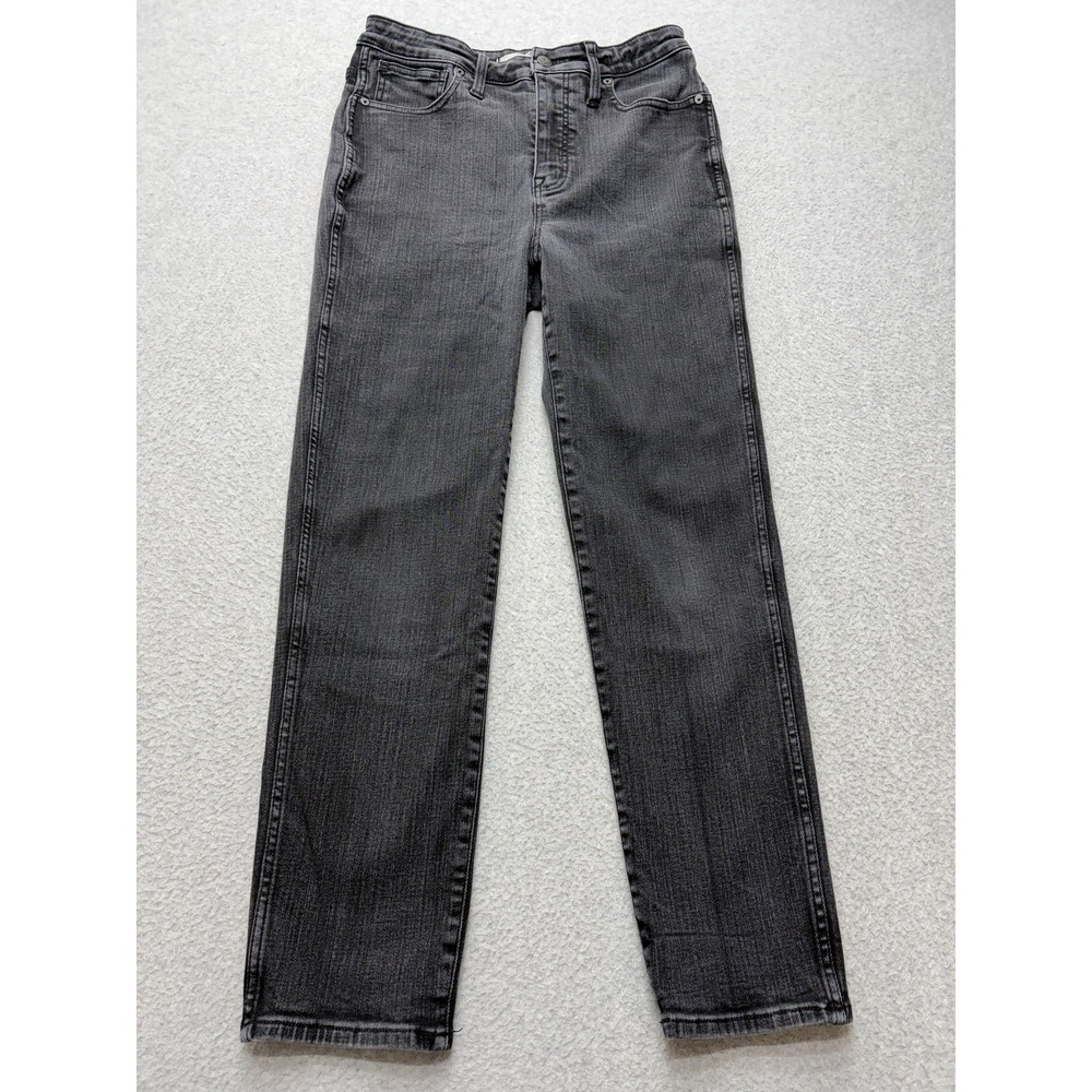 Madewell Curvy Stovepipe Jeans Womens 30 Gray Charcoal Mid Rise Straight 30x25 - Picture 2 of 14